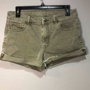 American Eagle Army Green Hi Rise Shortie Shorts